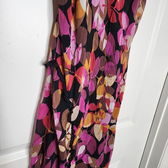 Sangria Y2K pink and black handkerchief hem whimsy silk midi dress size 8 - Picture 5 of 11